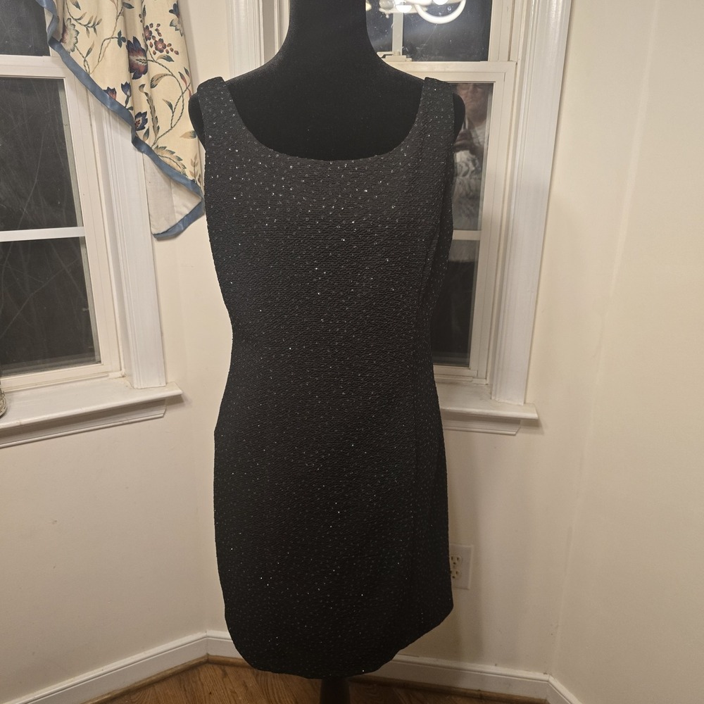 Ronni Nicole Petite Vintage 80s 90s Black Sparkleโ Party Dress Size 10